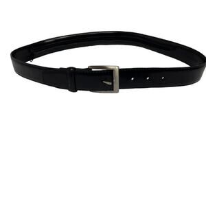 Belt Men's 34 Black Genuine Leather With Inside Zipper Pocket Unbranded